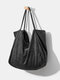 Retro Coduroy Patchwork Large Capacity Tote Handbag - Black