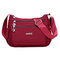 Women Nylon Leisure Crossbody Bag Multi-Slot Waterproof Shoulder Bag - Wine Red