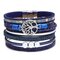 Vintage Tree Life Bracelet Multilayer Leather Bracelet Alloy Bracelet Woven Bracelet - Blue