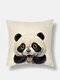 1 PC Linen Panda Winter Olympics Beijing 2022 Decoration In Bedroom Living Room Sofa Cushion Cover Throw Pillow Cover Pillowcase - #11
