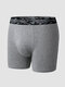 Men Cotton Camo Patchwork Legging Breathable U Convex Elastic Boxers Brief - Dark Gray