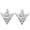 Fashion Retro Pattern Triangle Collar Pin Men Women Hollow Crown Collar Pin Badge - Silver