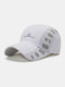 Unisex Mesh Quick-dry Solid Color Travel Sunshade Breathable Baseball Hat - White