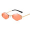 Women Vintage Hexagon Vogue Sunglasses UV400 Metal Frame Sunglasses Outdoor Travel Beach Sunglasses - Red