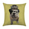 3D Cute Perro Patrón Funda de cojín de lino y algodón Hogar Coche Funda de cojín de oficina para sofá Fundas de almohada - #18
