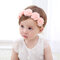 Flower Patchwork Elastic Baby Girls Headband For 0-24M - Pink