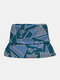 यूनिसेक्स पॉलिएस्टर कपास ओवरले ज्यामितीय रंग-मिलान रंग-ब्लॉक प्रिंट फैशन सनशेड बाल्टी टोपी - नीला