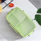 Nordic Style Simple Student Lunch Box Green/Pink/Beige Three Color Three Grids Food Storage Box  - Green