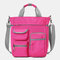 Women Nylon Waterproof Large Capacity Crossbody Bag Multi-function Business Computer Handbag - Rose