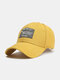 Unisex Cotton Solid Letter Pattern Patch Adjustable All-match Sunscreen Baseball Cap - Yellow