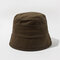 Unisex Solid Color Cotton Hat Bucket Hats - Coffee