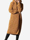 Casual Solid Color Long Sleeve Front Open Maxi Winter Cardigan  - Yellow