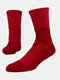 Men Cotton Solid Color Towel Bottom Sports Socks Mesh Breathable Medium Stockings - Red