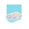Stainless Steel Lunch Box for School Lunch Bento Containers Rectangle Cartoon 5 Compartments  - Blue