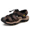 Men Large Size Casual Closed Toe Hard Wearing Outdoor Beach Sandals - Dark Brown
