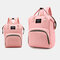 Women Canvas Casual Mummy And Kids  Patchwork Backpack - #08