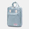 Women Nylon Waterproof Multifunction Casual Backpack - Blue