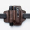 EDC Genuine Leather Multitool Flashlight Pen Organizer Gear Sheath Waist Belt Bag - Coffee