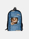 3D Animal Creative Cartoon Cute Cat Print Casual Style Backpack Schoolbag - #05