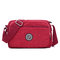 Woman Nylon Waterproof Crossbody Bag Casual Outdoor Shoulder Bag  - Wine Red