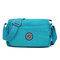 Woman Nylon Waterproof Crossbody Bag Casual Outdoor Shoulder Bag  - Lake Blue
