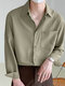 Mens Solid Chest Pocket Casual Long Sleeve Shirt - Khaki