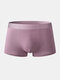 Pure Color Cotton Soft Breathable Boxer Briefs Antibacterial Mesh Liner Crotch Underpant For Men - Pink