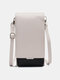 Women Multi-Compartments 6.5 inch Crossbody Phone Bag Faux Leather Large Capacity Shoulder Bag - Gray