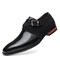Men Stylish Colorblock Splicing Wearable Casual Formal Dress Shoes - Black