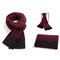 Men Cashmere Knitted Patchwork Thickening Warm Fashion Wrap Scarves Shawl Outdoor Comfortable Scarf - Red