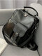 Men Retro Outdoor PU Leather Multi-pocket Multi-carry Backpack Crossbody Bag - Black