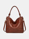 Women Vintage Brown Convertible Leather Shoulder Bag Crossbody Purse Diaper Bag Hobo Bag - Coffee