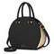 Women Expandable Handbag Canteen Shopping Crossbody Bag - Black
