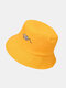 Unisex Cotton Snake Pattern Print Simple Versatile Sunscreen Bucket Hat - Yellow