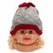 Baby Girl Boy Children Beanie Crochet Knit Loosely Braided Button Cover Warmer Cap Earflap Hat - Gray