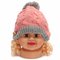 Baby Girl Boy Children Beanie Crochet Knit Loosely Braided Button Cover Warmer Cap Earflap Hat - Pink