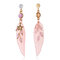 Fashion Feather Earrings Star Rhinestones Acrylic Dangle Earrings Gift for Girls Women - Pink