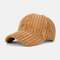 Men Women Striped Corduroy Baseball Cap Sun Hat Outdoor Sunshade Hat - Yellow