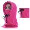 Women Men Warm Solid Face Mask Cap With Earmuffs Hooded Scarf Windproof Hooded Neck Warmer Cap - Rose