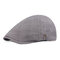 Men's Vintage Casual Beret Cap Breathable Lattice Cotton Cap Outdoors Hat - Light Gray