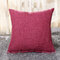 Solid Soft Cotton Linen Pillow Case Waist Cushion Cover Bags Home Car Decor - Rose