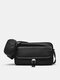 Menico Unisexual Oxfords Cloth Casual Large Capacity Messenger Bag Durable Adjustable Strap Crossbody Bag - Black