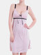 Maternity Breathable V-neck Nursing Slip Dress Pajamas For Pregnant Women - Pink