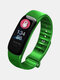 6 cores retângulo mostrador Coração taxa de pressão arterial monitoramento passo à prova d'água esportes multifunções digitais relógios inteligentes - Verde