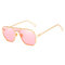 Unisex Vogue Vintage PC Metal Marine Sunglasses Outdoor Travel Beach Anti-UV Sunglasses - Pink
