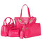 Women Elegant Patent Leather Bag - Rose Red