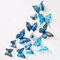 12PCS 7 Colors 3D Double Layer Butterfly Wall Sticker Fridge Magnet Art Applique - Blue