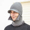 Knitted Hat Outdoor Velvet Beanie Two-piece Suit - Gray