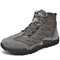 Men Outdoor Slip Resistant Warm Lining Lace Up Climbing Hiking Boots - Grey