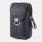 Men Genuine Leather 6.5 Inch Phone Bag Waist Bag Belt Bag - Black